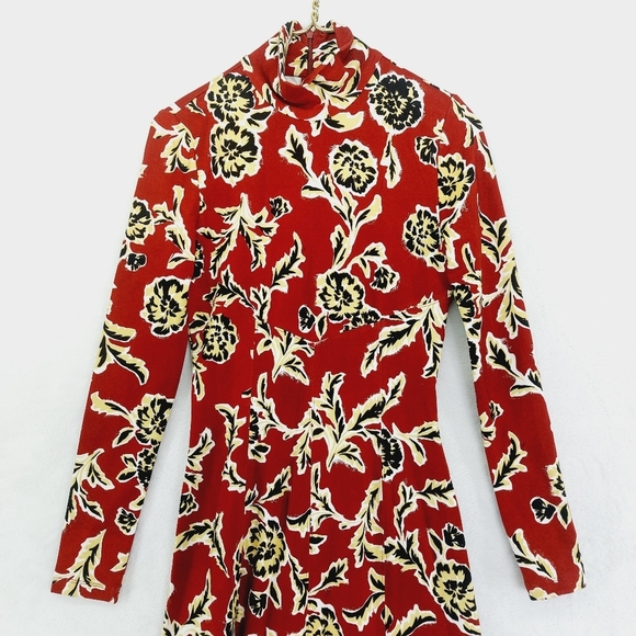 New Tanya Taylor Women's Red Thea Floral Fit and Flare Dress P5048 - Picture 4 of 10